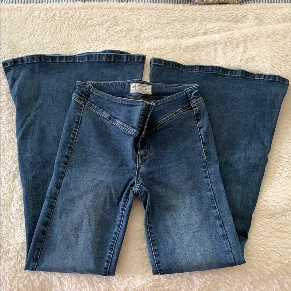 Dark denim flare jeans